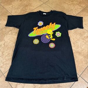 Warner Bros. Tweety Black and Multicolor T-Shirt
